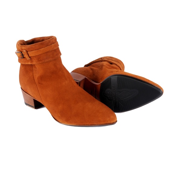 Ink ankle Ankle boots in brown suede with buckle a - Picture 5 of 8